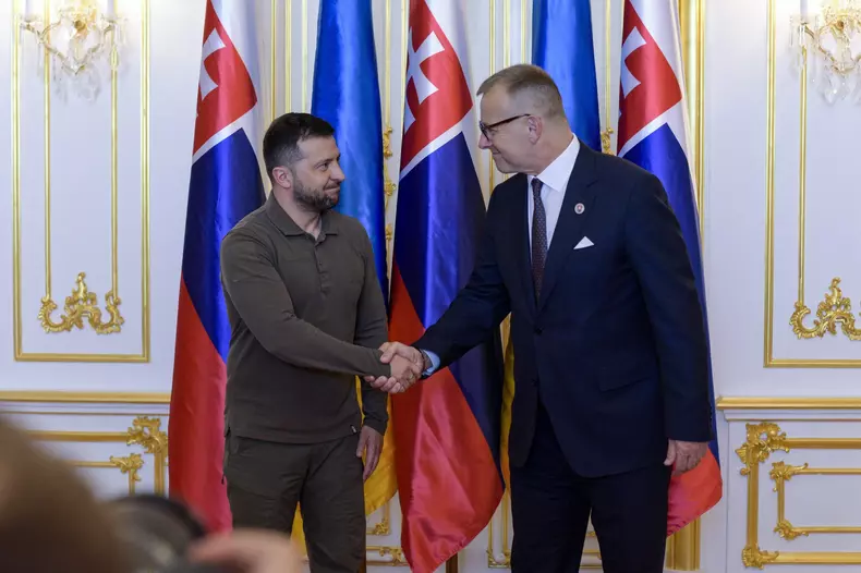 Ukrainian President Volodymyr Zelensky in Slovakia