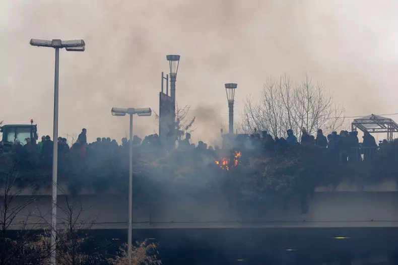 Belgian farmers protest in Brussels
