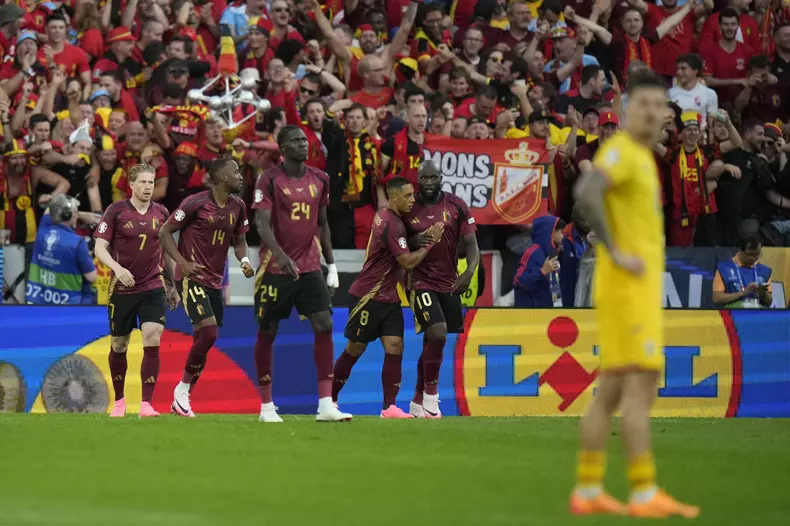 Euro 2024 Soccer Belgium Romania