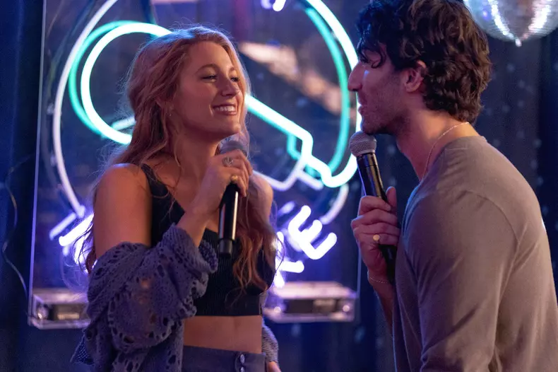 Blake Lively and Justin Baldoni USA. Blake Lively and Justin Baldoni in (C) Sony Pictures Releasing film, It Ends with U