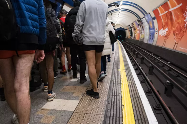 The No Trousers Tube Ride 2025 in London, UK - 12 Jan 2025