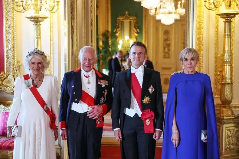 Regina Camilla, Regele Charles, Emmanuel Macron și Brigitte