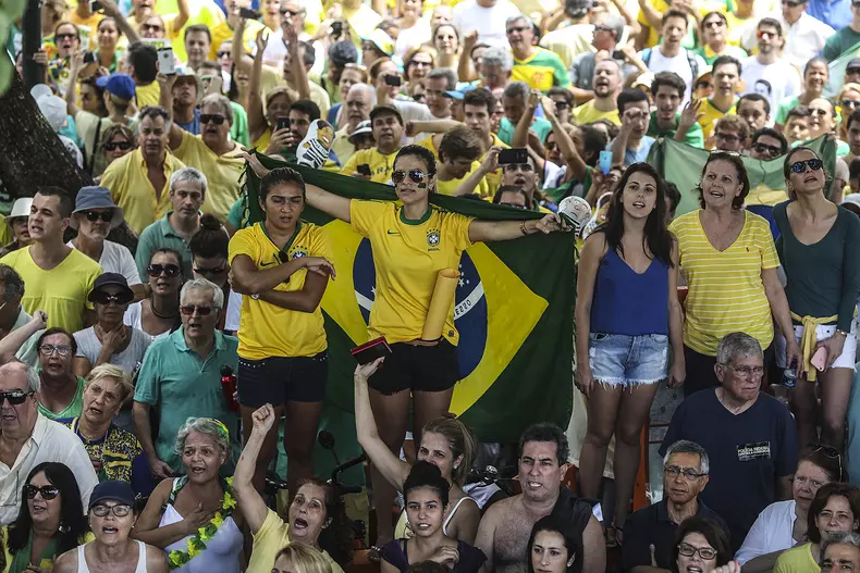 Protest against the Government of Rousseff in Copacabana