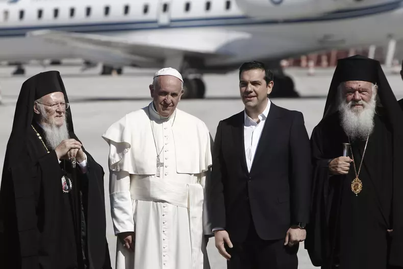 Pope Francis visit the island of Lesbos
