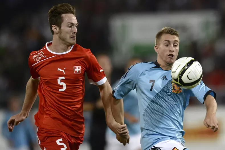 UEFA European soccer championship qualifyer match between Switzerland and Spain