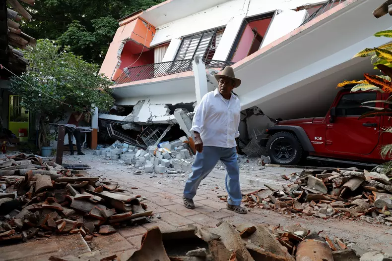 Aftermath of earthquake in Mexico