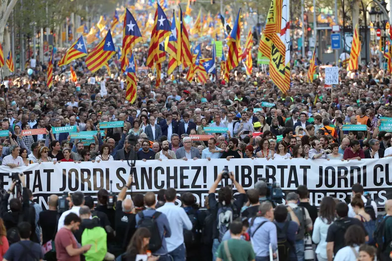 protest Barcelona, Catalonia, Spania