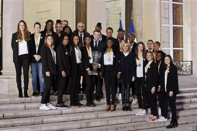 French Women Handball National team at the Elysee Palace in Paris