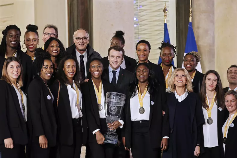 French Women Handball National team at the Elysee Palace in Paris