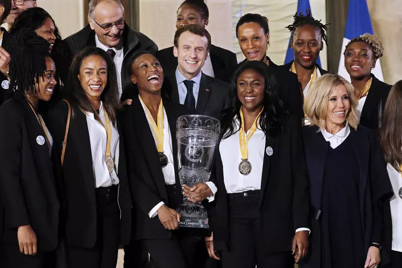 French Women Handball National team at the Elysee Palace in Paris