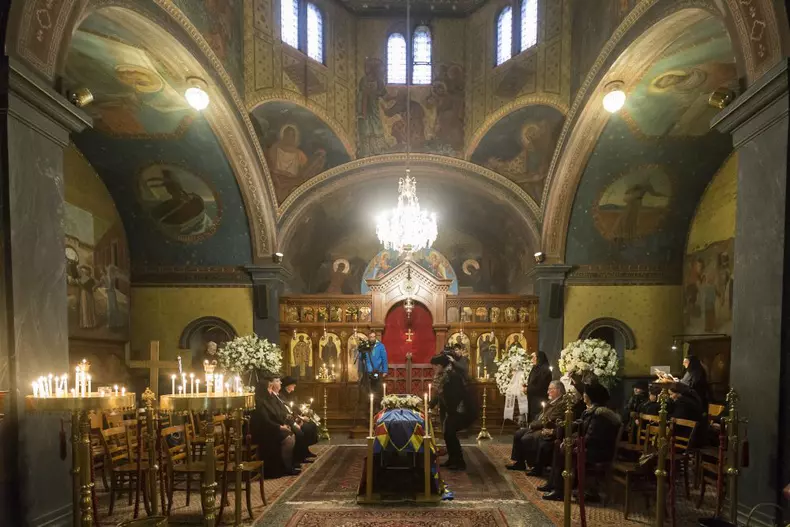 King of Romania Michael I's coffin in Lausanne