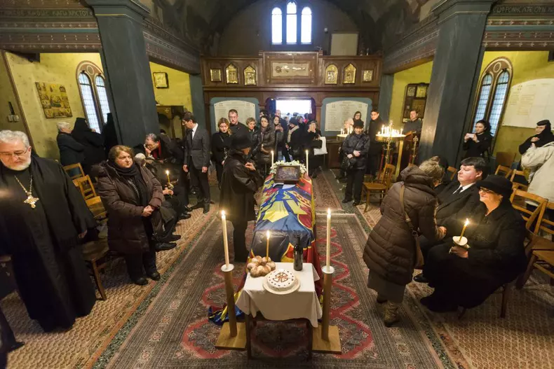 King of Romania Michael I's coffin in Lausanne