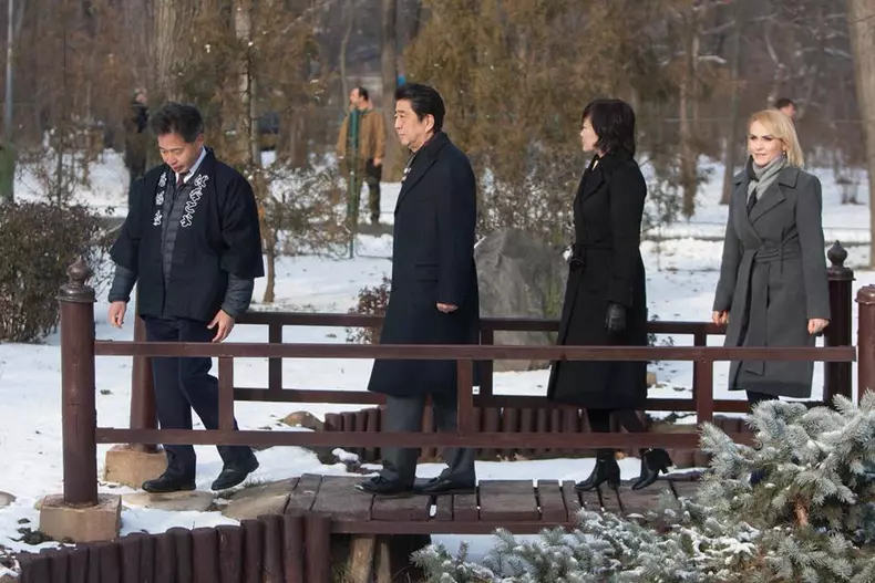 Gabriela Firea și Shinzo Abe