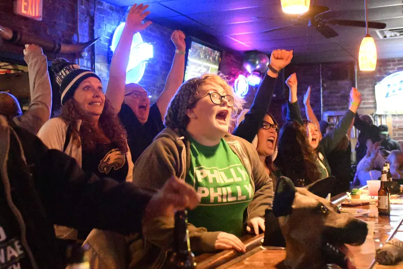 Eagles Fans on Super Bowl Sunday, in Philadelphia