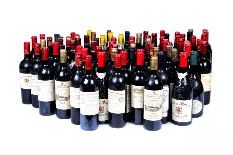 Colectie de 79 sticle de vinuri frantuzesti, 1984-2005