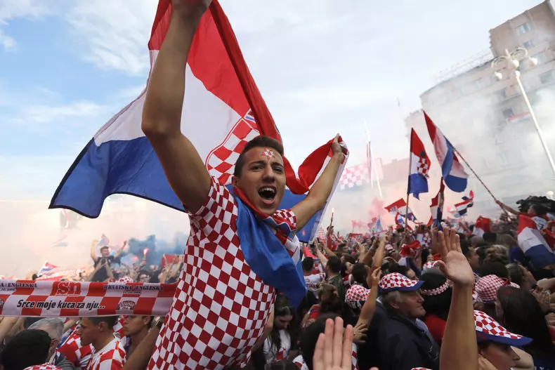 Fanii croați au urmărit finala Cupei Mondiale din centrul capitalei Zagreb
