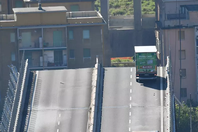 Bridge collapsed on Genoa higway