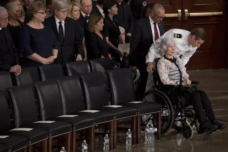 Casket of Senator John McCain laid in state at US Capitol in Washington