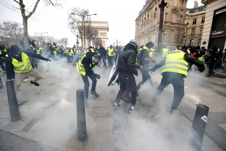 protest vestele galbene Paris, Franța