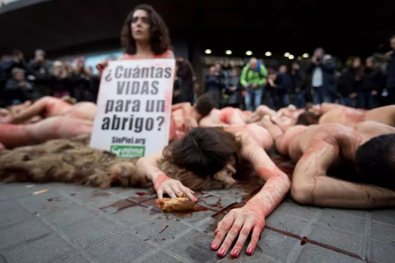 Protests against fur coats