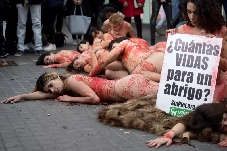 Protests against fur coats