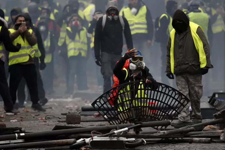 Yellow vests protest against fuel prices in Paris