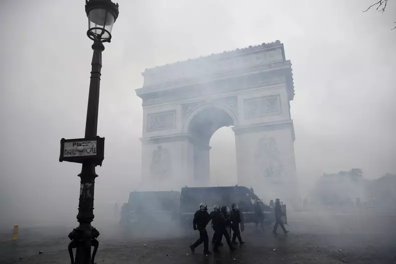 Yellow vests protest against fuel prices in Paris