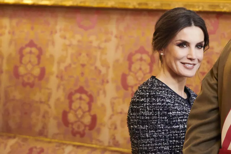 Queen Letizia and King Felipe during the new year's military parade, Pascua Militar, 2019 in the Royal palace in Madrid, Spain.