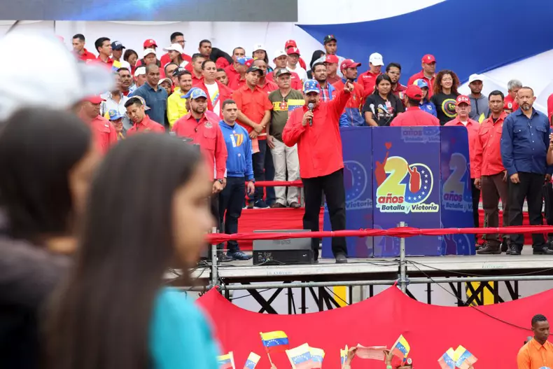 Venezuelan President Nicolas Maduro's supporters' gathering in Caracas