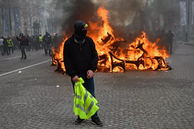 Yellow vests protest  in Paris