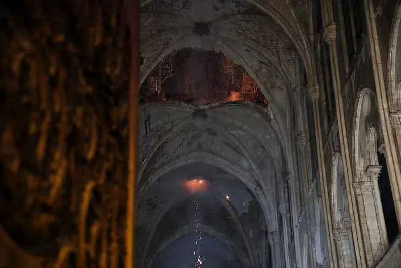 Cathedral of Notre-Dame of Paris on fire
