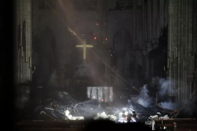 Cathedral of Notre-Dame of Paris on fire