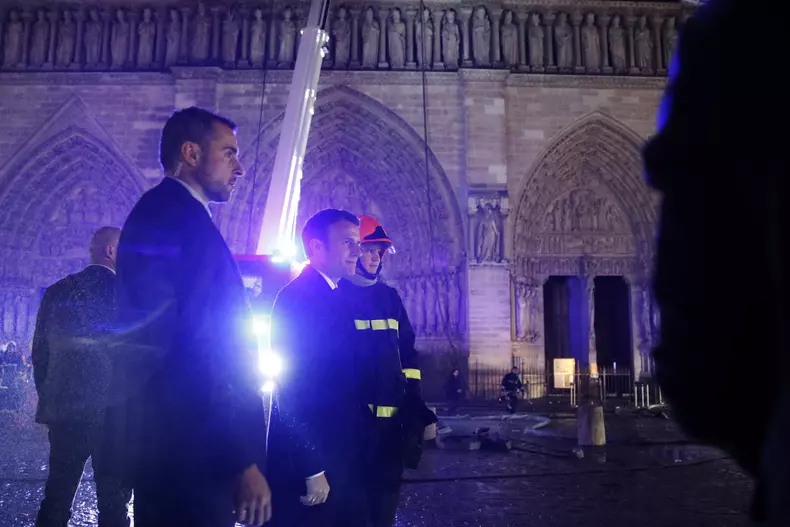 Cathedral of Notre-Dame of Paris on fire