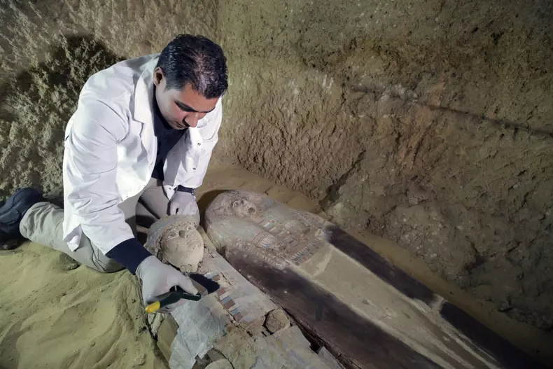 Part of an Old Kingdom cemetery discovered in Giza