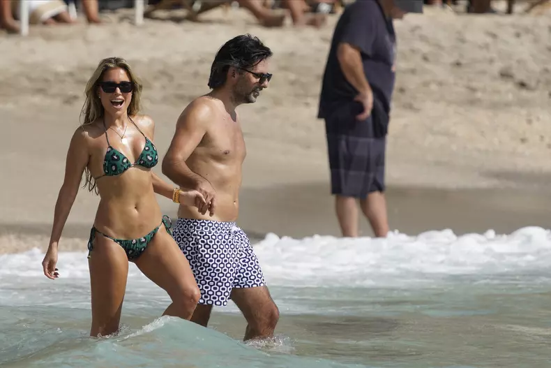 Sylvie Meis and boyfriend on vacation in St Barths