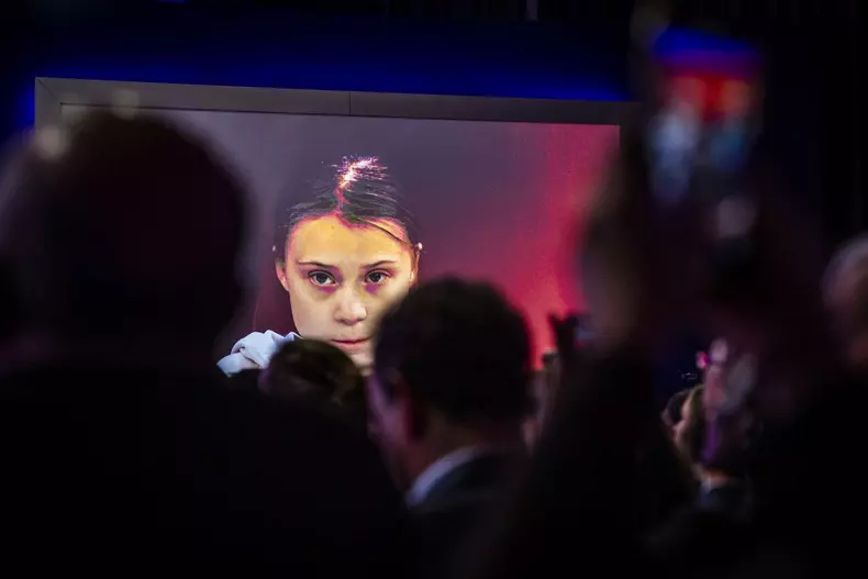 greta thunberg davos EPA