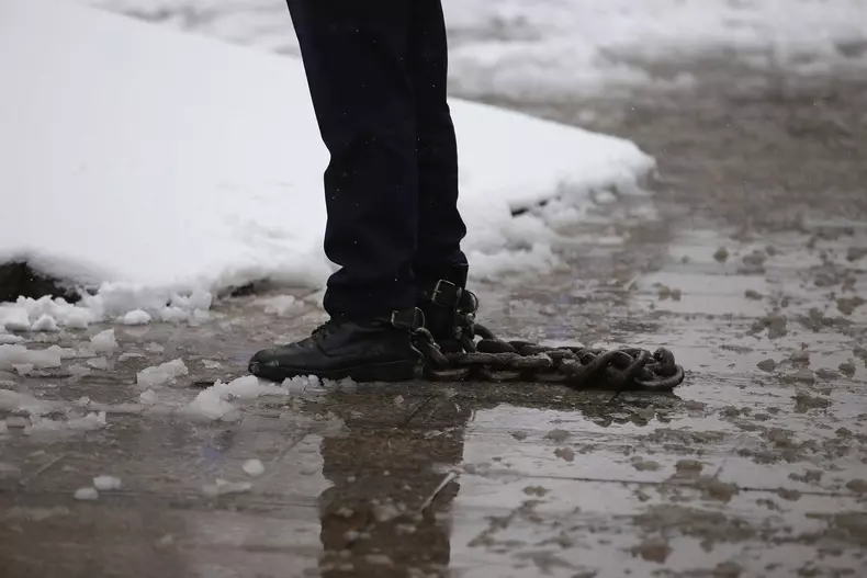 Aproape 100 de polițiști și grefieri pichetează sediul MAI FOTO: Dumitru Angelescu