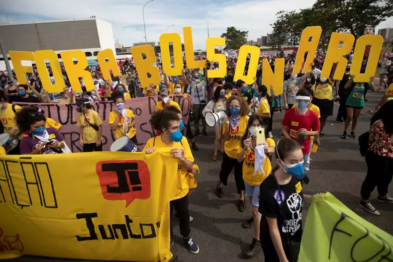 Protest against Brazilian President Jair Bolsonaro in Brasilia
