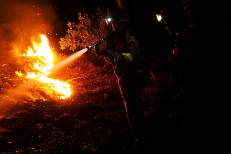 Forest fire in Lugo, Spain