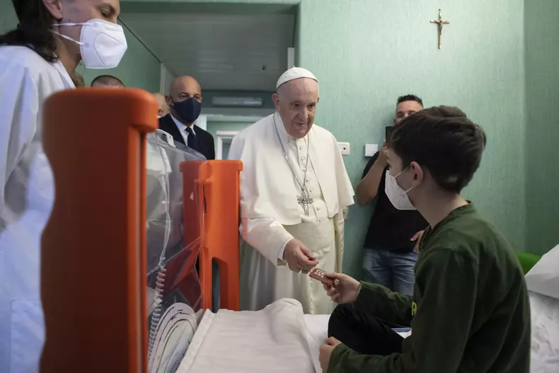 Pope Francis went to the Bambino Gesů Pediatric Hospital