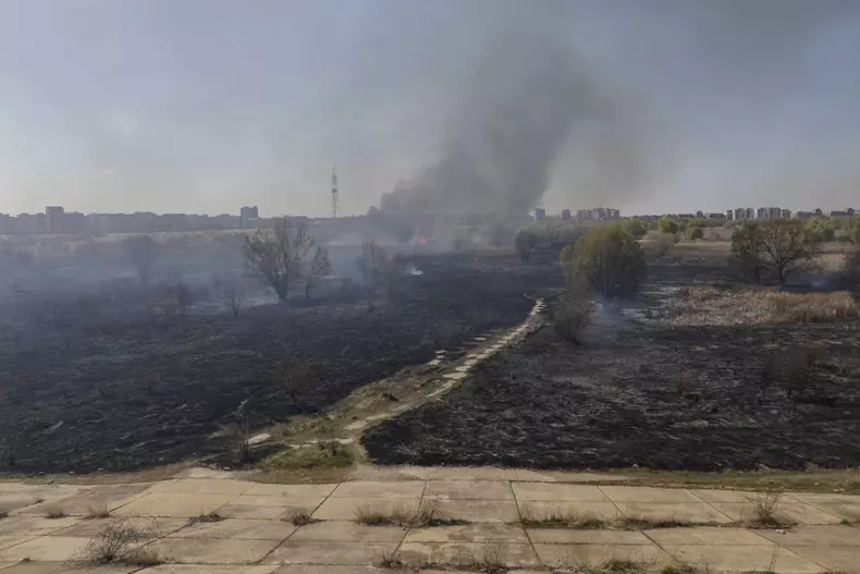 Incendiu în Delta Văcărești. Foto: Inquam Photos / George Calin