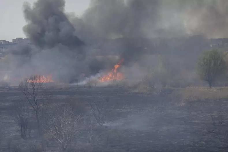 Incendiu în Delta Văcărești. Foto: Inquam Photos / George Calin