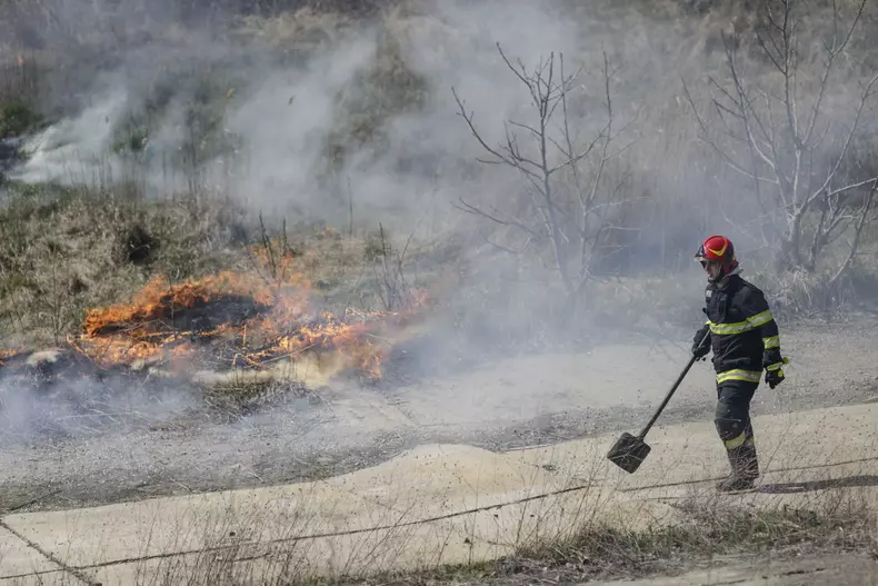 Incendiu în Delta Văcărești. Foto: Inquam Photos / George Calin