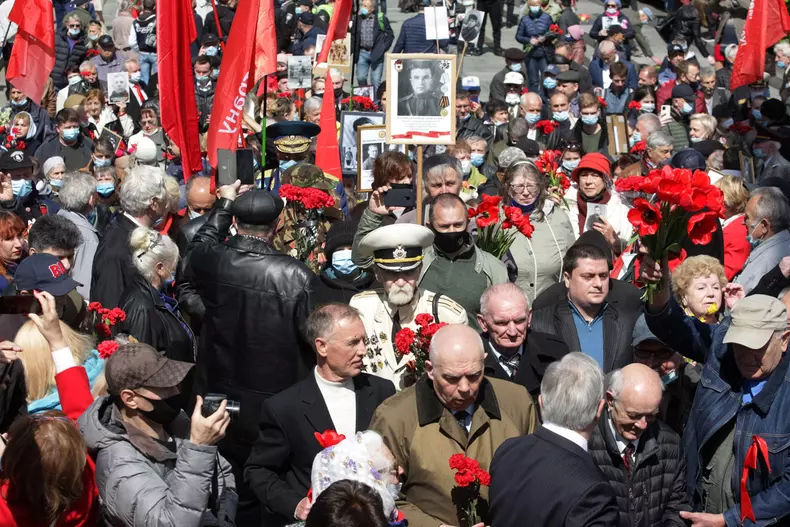 The Victory Day celebration in Kiev, Ukraine - 9 May 2021