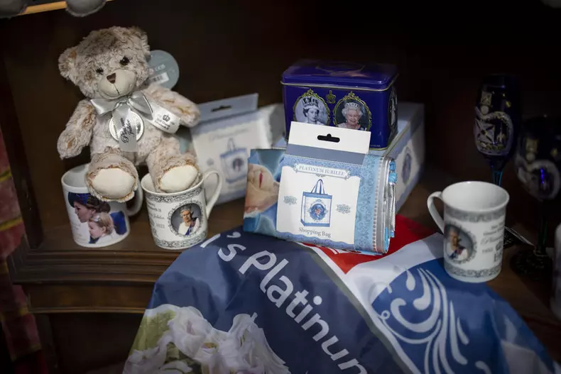 Platinum Jubilee souvenirs ahead of Queen Elizabeth II Platinum Jubilee celebrations in London