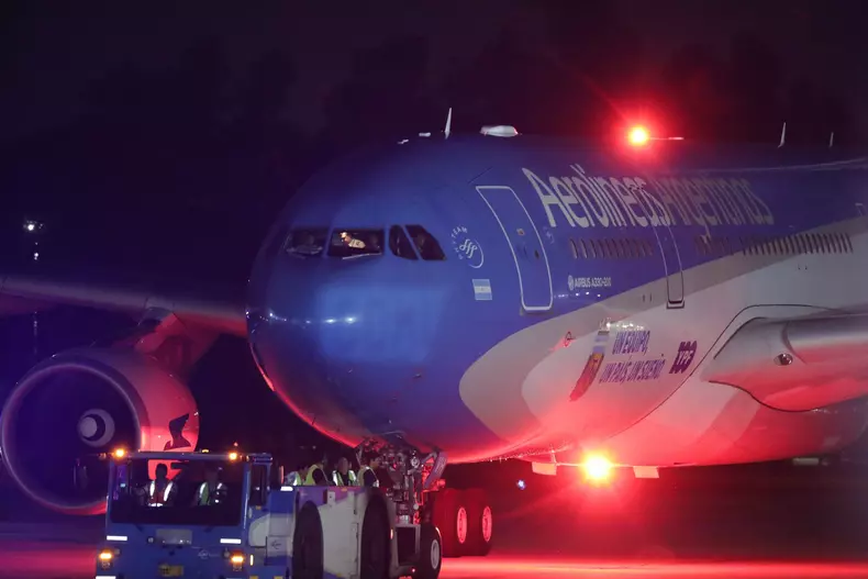 Argentine national soccer team arrives to Buenos Aires