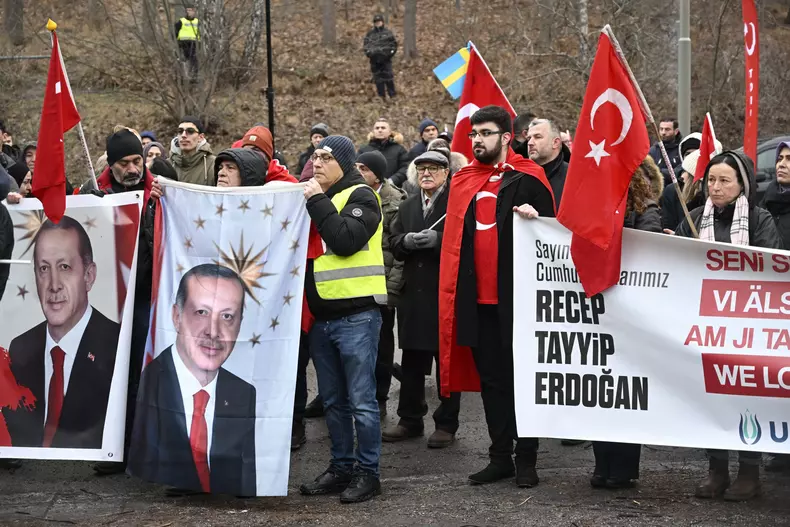 Protest in support of Turkey in Stockholm
