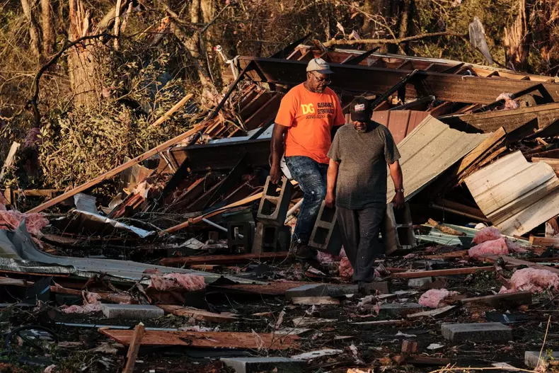 Tornado damage in Alabama