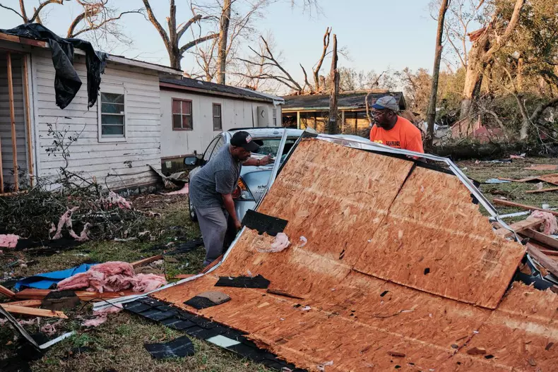 Tornado damage in Alabama