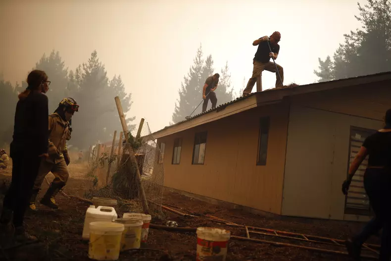 Fires in central and southern Chile